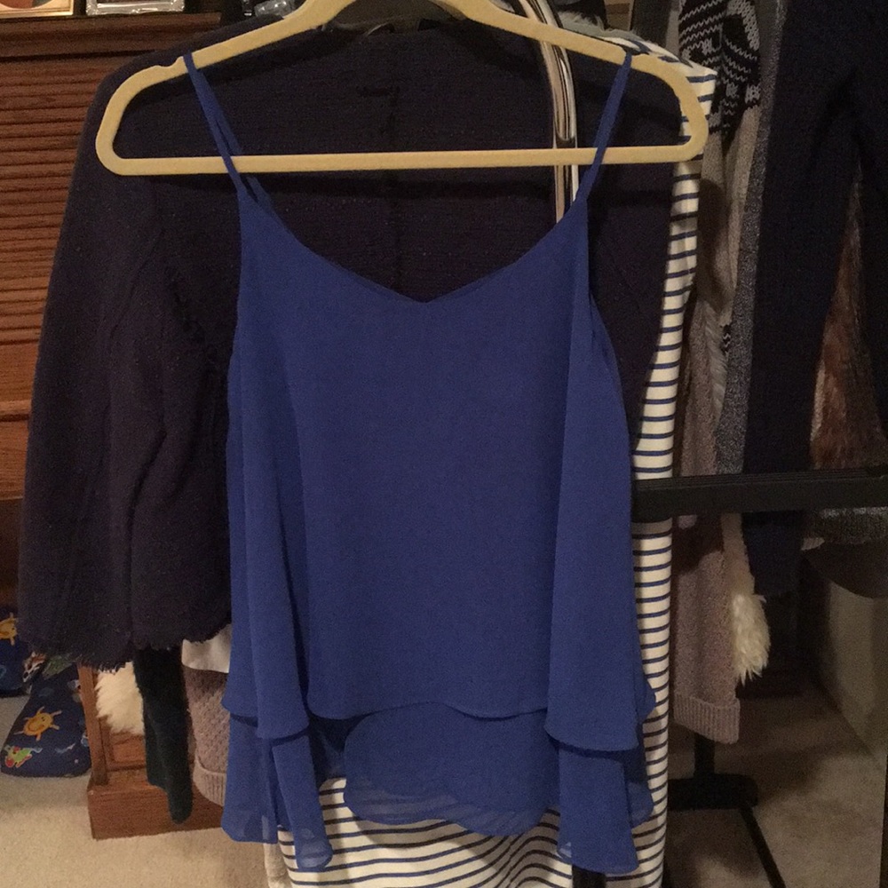 VENUS ROYAL BLUE FLOWY TOP